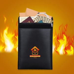 CUSTOM Aluminum Foil Handle Guard Silver Fire Shape Best Waterproof A4 14'*10' Lipo Battery Fireproof <b>Document</b> <b>Bag</b> - Product Image 1