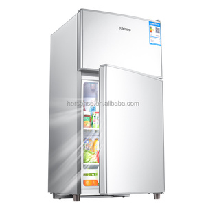 148L <b>Refrigerator</b> 220V50HZ Double Doors Small Size No Frost Freezer Sliver Lower Watt Energy for Department Use Frequency Conver - Product Image 1