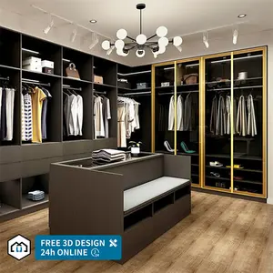 Yatak odası mobilyası modüler ahşap özel modern tasarım elbise odası dolap