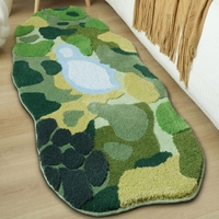 Tapis en polyester touffeté moelleux, aspect mousse, vente directe usine, tapis sur mesure pour salon et chambre, tapis doux et lavable