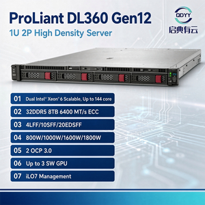 Serveur en rack ProLiant DL360 Gen12 1U, Intel Xeon 6, 144 cœurs, 8 To DDR5, 20 EDSFF NVMe, hautes performances pour l'IA, calcul d'entreprise - Product Image 1