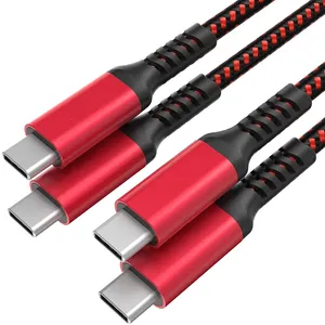 Fast Charging 20V 3A Nylon 1m 2m 3m 65w Type-C To Type-c Pd 60w Type C Braided Data Cable