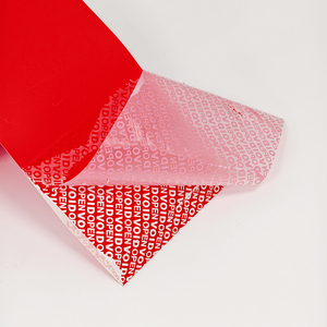 Red Void Security Tape Self-Adhesive BOPP <b>Label</b> Rectangular Strong <b>Stickiness</b> For Logistics Packaging - Product Image 2