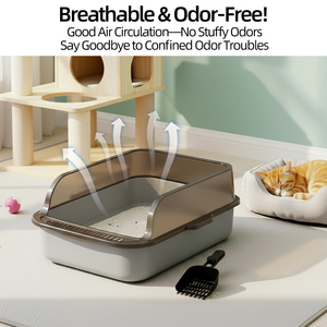 Poland stock Open <b>Top</b> <b>Cat</b> Litter Box PP Plastic Rectangular <b>Cat</b> Toilet Tray With Scoop for Indoor <b>Cats</b> EU fast delivery - Product Image 4