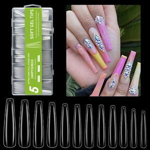 240 pièces couverture complète presse sur les ongles conseils Stiletto amande carré cercueil français faux faux imbiber <span class=keywords><strong>Gel</strong></span> ongles <span class=keywords><strong>Extension</strong></span> conseils <span class=keywords><strong>Capsule</strong></span> - Product Image 2