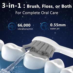 Ultimate Clean 3-in-1 oscillerende sonische elektrische tandenborstel en waterflosser combo voor complete mondverzorging voor het hele gezin - Product Image 3