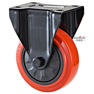 Black Lacquered <strong>4</strong> <strong>5</strong> 6 <strong>Inch</strong> Red PU Caster Wheel for Industrial or <strong>Trolley</strong> - Product Image 2