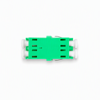 Adaptor Serat Optik LC/APC Duplex Tanpa Flensa Kepadatan Tinggi Hijau Singlemode SM Coupler Tanpa Flensa untuk Panel Patch