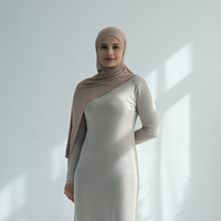Loriya Abaya EID Damenkleider Sommer Weicher Jersey Bodycon Maxi Unterkleid Islamische Kleidung Dehnbares Abaya Muslimisches Kleid