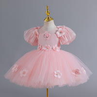 Robe de princesse personnalisable OEM à manches bouffantes avec patch pour l'été – Robes de demoiselles d'honneur