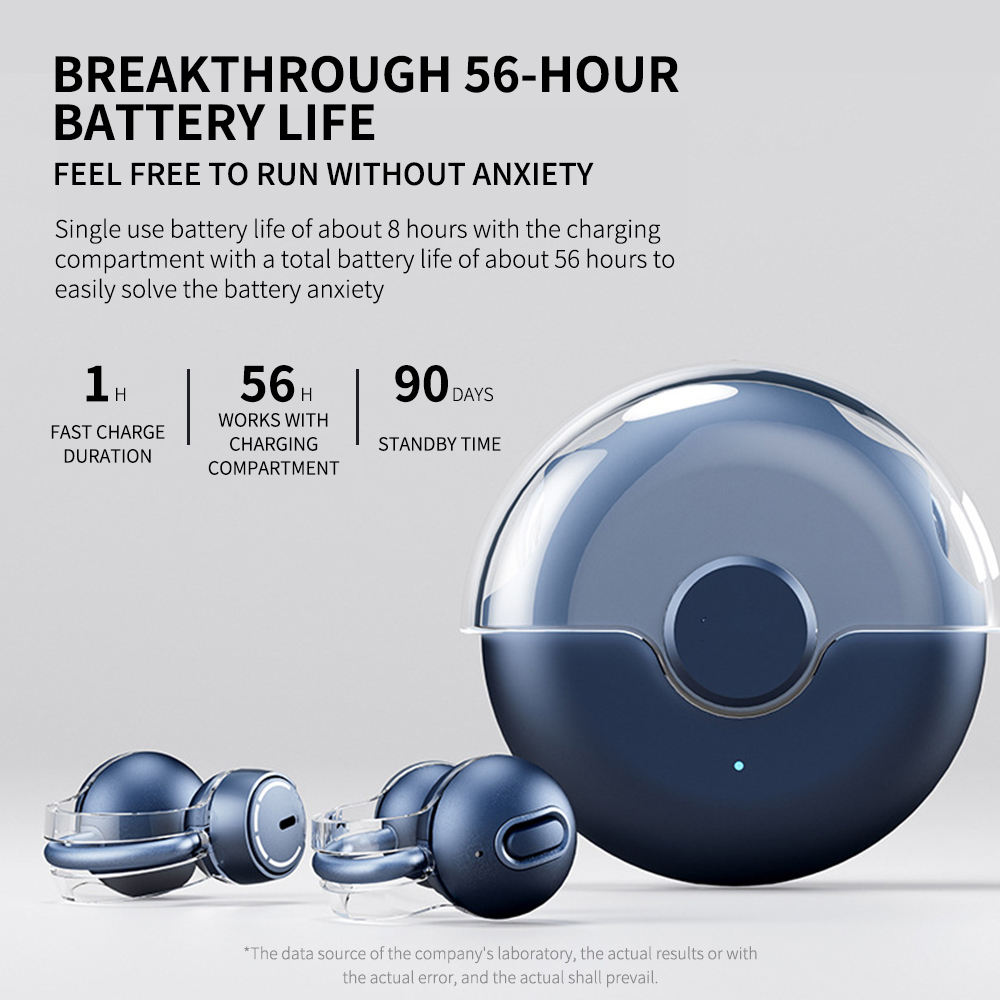 ORANGLES Air Bone Conduction Open-Ear Earbuds | True Noise Cancelling, Ear Clip Design, Wireless Clip-On Headphones (2025 New) - detailed closeup view - illustrating benefits - Image 3 of 6 | created for all | Shop Air Bone Conduction Open-Ear Earbuds | True Noise Cancelling, Ear Clip Design, Wireless Clip-On Headphones (2025 New) North Carolina | Free Shipping ORANGLES