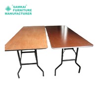 Table de banquet pliante portable SK-ZDZ-A004 rectangulaire 48 pouces avec surface stratifiée pour usage extérieur