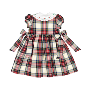 ชุดเดรสลายหมากรุกสำหรับเด็กผู้หญิงอายุ2-14ปีชุดเดรสผูกโบว์สำหรับปาร์ตี้วันหยุด<span class=keywords><strong>ค</strong></span><span class=keywords><strong>ริ</strong></span>สต์มาส - Product Image 2