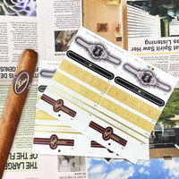 Benutzer definiertes Luxus etikett Benutzer definiertes gold gestempeltes Zigarren zubehör mit Etikett Geprägter Zigarren ring Gestanzter Aufkleber Zigarren gürtel etikett