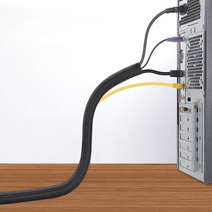 Manchon de câble tressé Nylon enveloppant boîtier manchons de câble fil pour bureau PC TV fil protecteur câble Wrap couverture 2M - Product Image 2