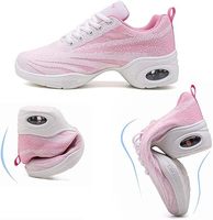 Chaussures de Jazz pour femmes baskets à lacets respirant plate-forme moderne marche chaussures de danse coussin d'air dame semelle fendue chaussures de sport