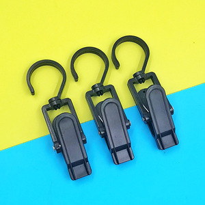 Plastic Rotating <b>Hook</b> <b>Clips</b> 5kg Load White Black Multi Functional Garment Storage Display <b>Clips</b> - Product Image 3