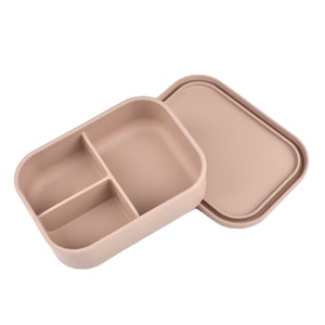 Boîte à bento 3 compartiments en silicone sans Bpa personnalisée conteneurs pour la préparation des repas conteneur alimentaire boîte à lunch en silicone pour enfants 6 couleurs - Product Image 1