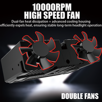 Feux de calandre de voiture super lumineux à 4 lentilles A12 200W 20000LM 6000K avec ventilateurs silencieux 9-30V Canbus IP68 pour voitures et SUV, projecteurs LED