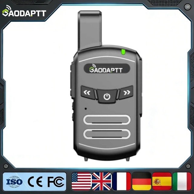 GaodaPTT P1 Long Range Analog Two-Way Radio 5W IP23 UHF 400-470MHz Handheld Analog Walkie Talkie 1000mAh