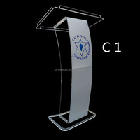 Atril de acrílico transparente con iluminación LED, plataforma de acrílico, podio, púlpito