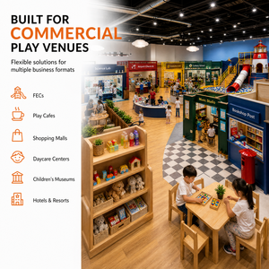 Attrezzature Commerciali per Parchi Giochi al Coperto: Città delle Finte, Laboratorio Scientifico, Aeroporto, Pista Stradale, Negozi per la Scuola Materna - Product Image 2