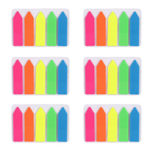 Jaune Bleu Vert Orange Rose Rouge 5 couleurs Marqueurs de page inscriptibles et à écriture fluide, onglets d'index pour signets ou étiquettes de lecture - Product Image 1