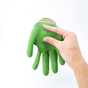 Guante sin costuras recubierto de Palma arrugada de látex de calibre 10 De Punto Verde y guantes de trabajo de jardín de uso General - Product Image 6