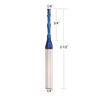 Fresa espiral de carburo de tungsteno RUIMENG con recubrimiento nano azul para CNC, brocas de router OEM 45 Helix Downcut UDF58 para madera, PVC, MDF, acrílico CNC