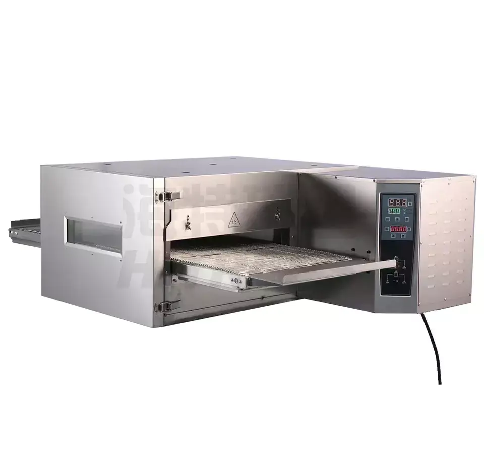 피자 산업 제조에 널리 사용되는 전기 열풍 순환 컨베이어 피자 오븐