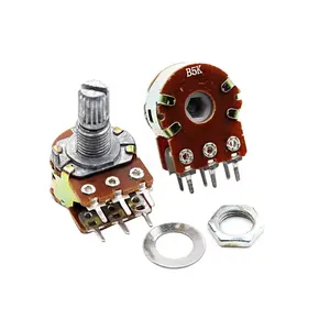 Potenciômetro, resistor variável, 15mm, eixo 100k ohm b100k wha2, único, rotari, potenciômetro, 3 pinos com interruptor