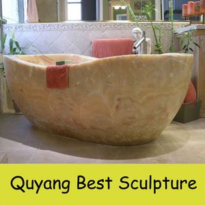 Baignoire de salle de bain design populaire hôtel pierre de luxe baignoire en marbre rouge naturel sculpture - Product Image 4