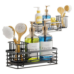 Sangle <span class=keywords><strong>d</strong></span>'évier de cuisine pour robinet, brosse à savon, porte-éponge, panier de rangement, distributeur, organisateur avec plateau en pierre absorbante - Product Image 4