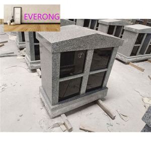 Pierre Naturelle Personnalisée Granit Gris Columbarium Chapelle Funéraire 4 Niches Solutions de Crémation Urne Avec Vase - Product Image 5
