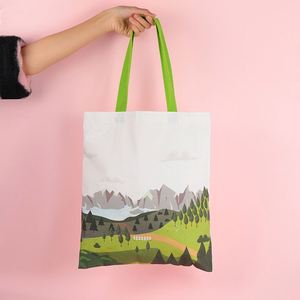 Vente en gros de sacs à provisions personnalisés sac cabas en toile de coton de taille moyenne sacs personnalisables réutilisables de promotion vierge de couleur personnalisée - Product Image 5