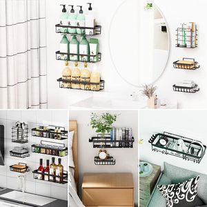 Usine OEM&ODM, lot de 5, porte-accessoires de douche mural <span class=keywords><strong>moderne</strong></span> à 5 niveaux, sans perçage, organisateur de douche, rangement en métal, salle de bain, cuisine - Product Image 5