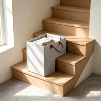 Panier de rangement pliable multifonction en feutre Huafeng léger et grand format pour marches d'escalier en bois ou moquettées