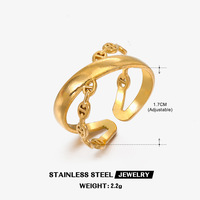 Cincin Baja Anti Karat Bentuk X Minimalis Trendi, Gaya Eropa dan Amerika, Gaya Instagram, Serbaguna dan Berkepribadian, 18K