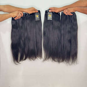 Cheveux vierges indiens non traités de qualité 10A 11A, vente en gros par les fournisseurs, mèches de cheveux alignées sur les cuticules, cheveux humains indiens bruts. - Product Image 1