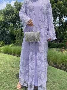 Elegante e Splendido Nuovo Cardigan da Donna Musulmana con Perline e Ricami in Rete, Accessorio Tradizionale per Abbigliamento Musulmano - Product Image 5