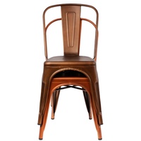Chaise en métal empilable pour événements de mariage et restaurants industriels, chaise de salle à manger vintage en acier, vente en gros