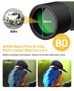 Longue-vue à zoom haute puissance 20-<span class=keywords><strong>60X60</strong></span> avec télescope BAK4 pour l'observation de la nature et les activités de plein air - Product Image 2