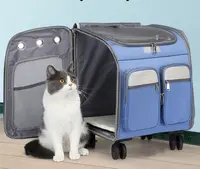Pet çekme çubuk sırt çantası taşınabilir Pet kılıf taşıyıcı çanta katlanır yumuşak taşıyıcı köpek kedi seyahat sırt çantası
