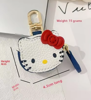 Porte-clés breloque chat mignon, mini pochette de rangement pour boucles d'oreilles, organisateur de bijoux pour filles, cadeau pendentif adorable