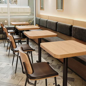 Chaise <span class=keywords><strong>de</strong></span> table moderne en bois massif combinaison pour café-restaurant siège à double carte canapé loisirs livre bar restauration commerciale gâteau lait - Product Image 1