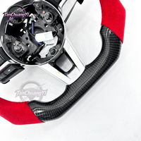 Volant personnalisé en Alcantara noir brillant et fibre de carbone pour Mazda MX5 2016-2025