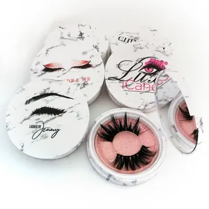 Mytingbeauty Custom Private Label Clear Band 3D Faux False Mink Eyelashes With Plastic Strip Lash Case