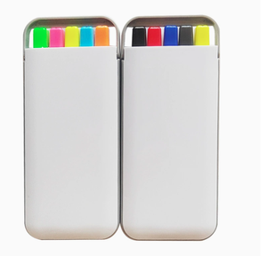 Coffret promotionnel de 5 surligneurs assortis, couleurs variées, marqueurs en vrac, logo personnalisé, fournitures de bureau, scolaires et artistiques, boîte cadeau - Product Image 1