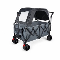 Chariot de camping pliable avec auvent, chariot de camping pliable, chariot de camping d'extérieur avec roues tout-terrain, robuste