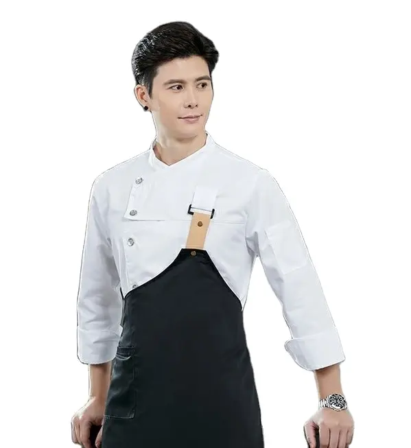 Chef work clothes men's catering kitchen waiter chef clothes long-sleeved milk tea cake shop spring and summer clothes